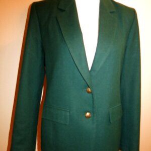 Pendleton hunter green flannel lined blazer size 6 petite